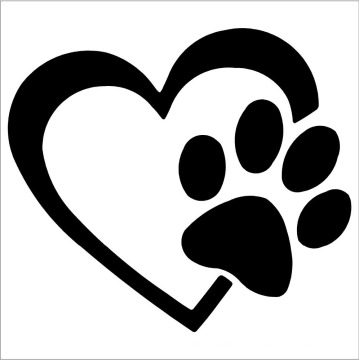 Heart With Dog Paw Puppy Love Vinyl Decal Car Sticker